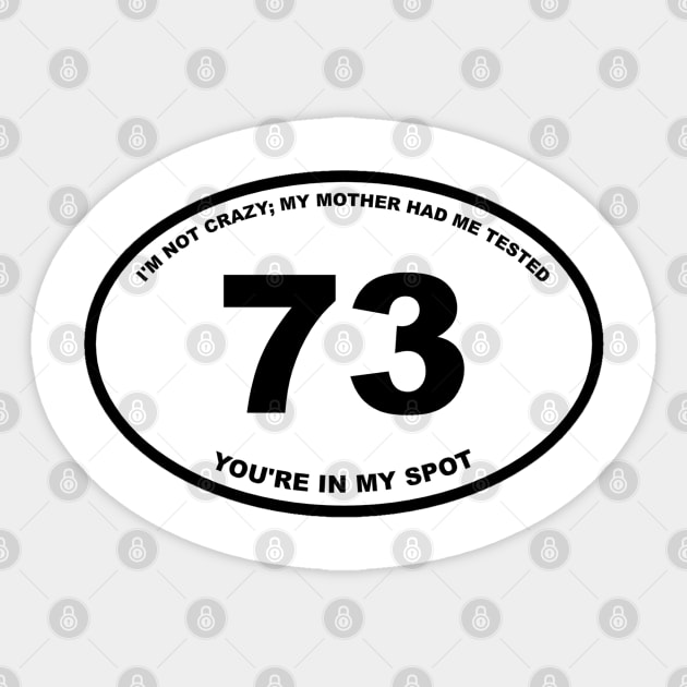 Sheldon 73 OVAL Sticker by RetroZest